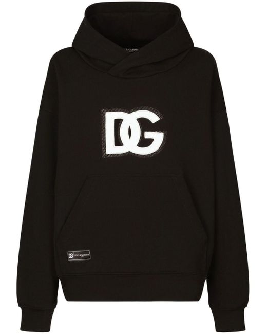 Hoodie en jersey à logo appliqué Dolce & Gabbana pour homme en coloris Black