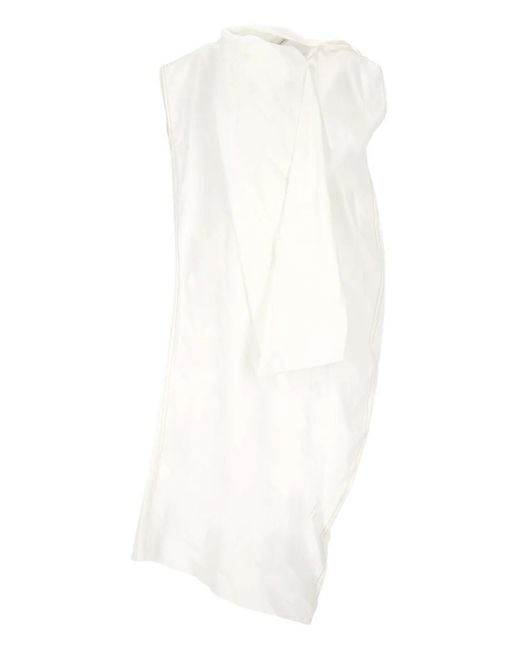 Carven White Drapiertes Minikleid