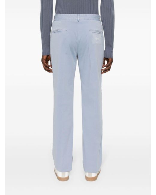 Fendi Blue Tapered Cotton Trousers for men