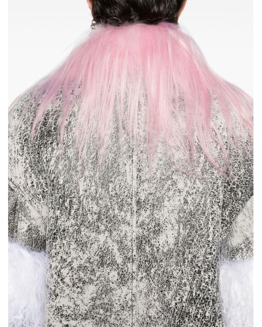 Veste à empiècements en peau lainée The Attico en coloris Pink