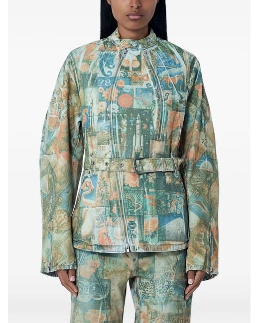 Kiko Kostadinov Green X Levi's Carina Belt-Detail Jacket