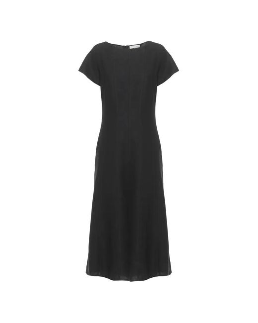 Antonelli Black Matilde Panelled Short-Sleeve Dress