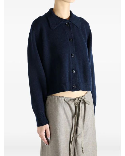 Margaret Howell Blue Collared Buttoned Cardigan