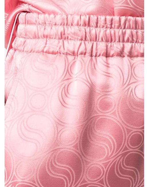 Stella McCartney Pink Logo-Print Palazzo Trousers