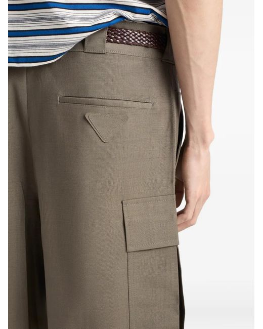 Prada Gray Mohair And Wool Bermudas for men