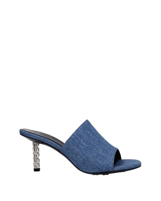 Givenchy Blue G Cube Chain Denim Sandals