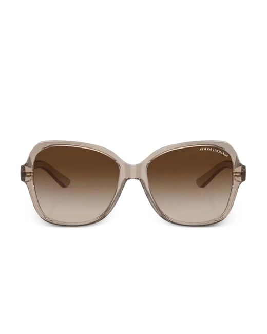 ARMANI EXCHANGE Brown Oversize-Frame Sunglasses