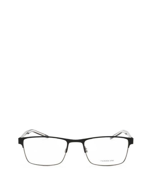 Tommy Hilfiger Black Rectangle-Frame Glasses for men