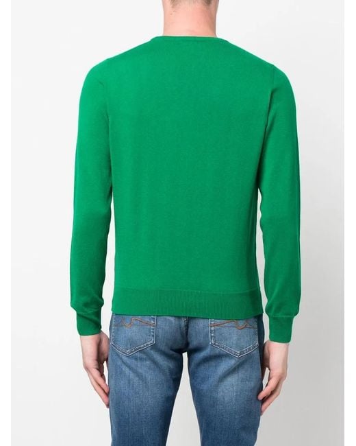 Malo Green Round-Neck Knit Jumper for men