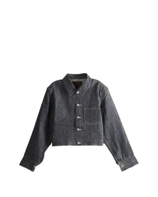 TAIGA TAKAHASHI Black Cropped Denim Jacket