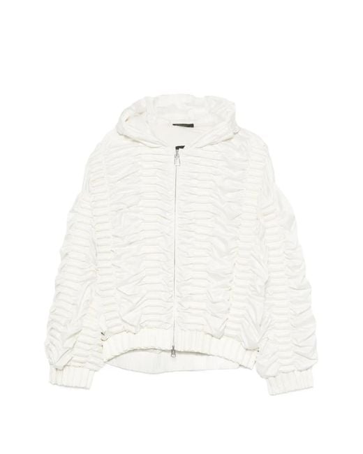 RAXXY White Ruched Hooded Jacket