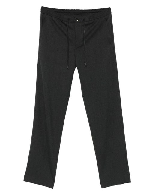 PT Torino Black Drawstring Straight-Leg Trousers for men