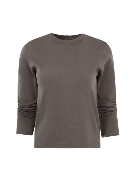 Extreme Cashmere Gray Lizzy Button-Back Sweater