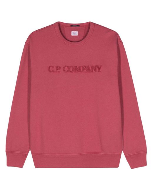 C P Company Sweatshirt mit Frottee-Logo in Pink für Herren