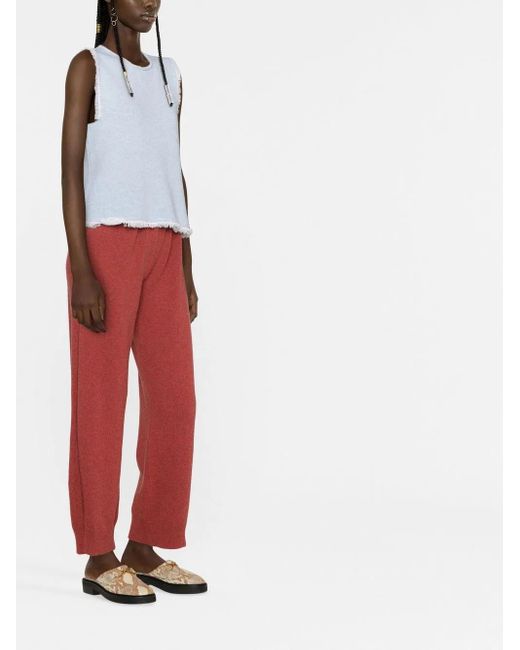 Barrie Blue Fringe-Trim Top