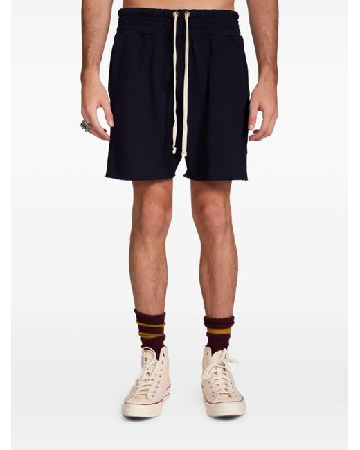 Les Tien Blue Short En Maille Gaufrée À Bords Francs for men