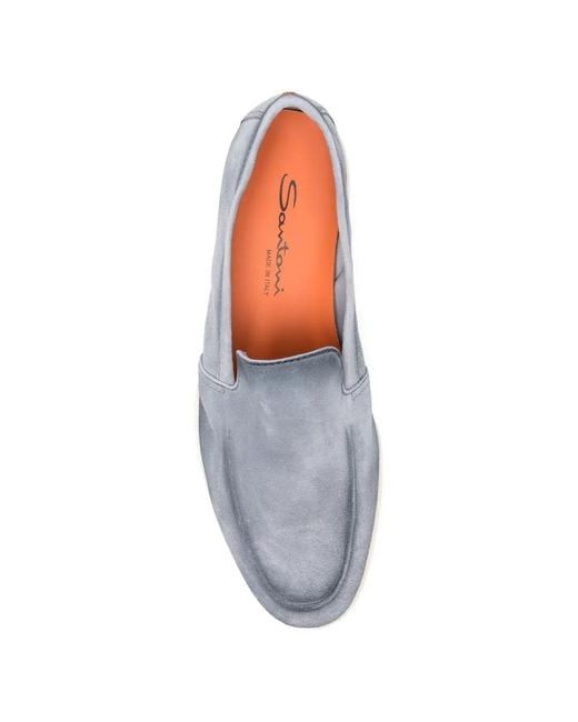 Santoni White Malibu Slip-On Loafers for men