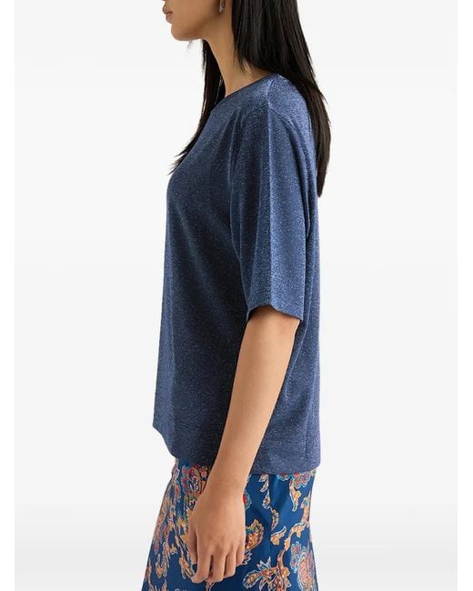 Momoní Blue Iora Short-Sleeves Crew-Neck T-Shirt