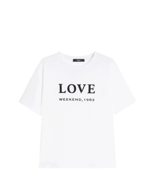 Weekend by Maxmara White Printed T-Shirt