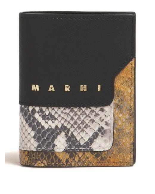 Portafoglio Bi-Fold Con Stampa di Marni in Black