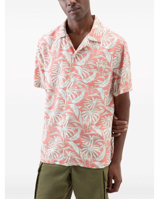 Woolrich Bowlinghemd mit tropischem Print in Pink für Herren