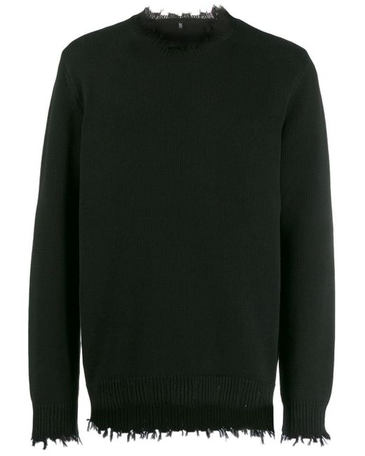 R13 Black Distressed Sweater for men