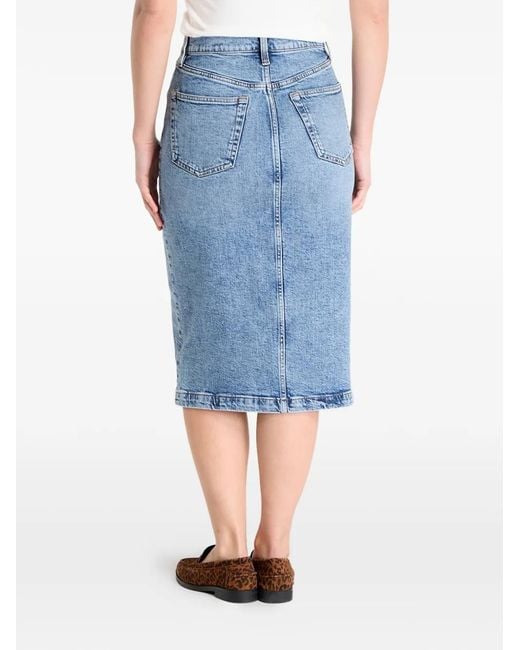 Calvin Klein Blue Zip-Front Skirt