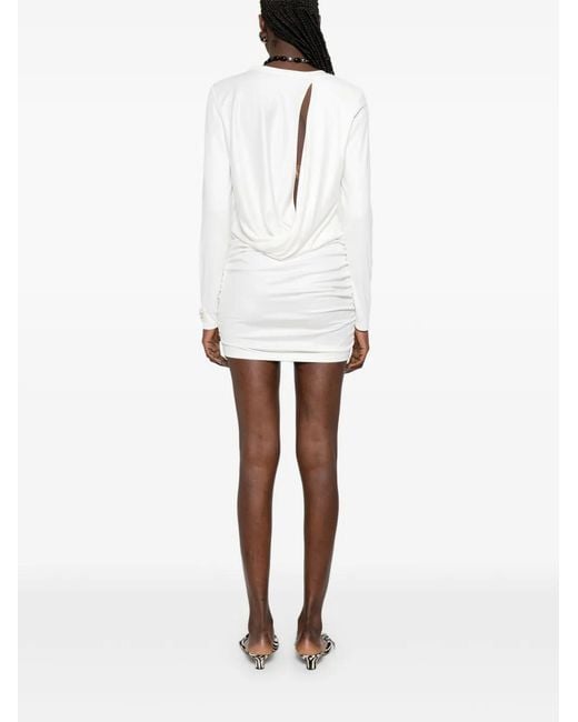 Patrizia Pepe White Draped Mini Dress