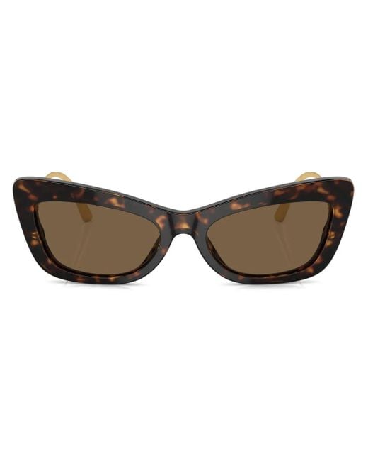 Dolce & Gabbana Brown Crystal Cat-Eye Sunglasses