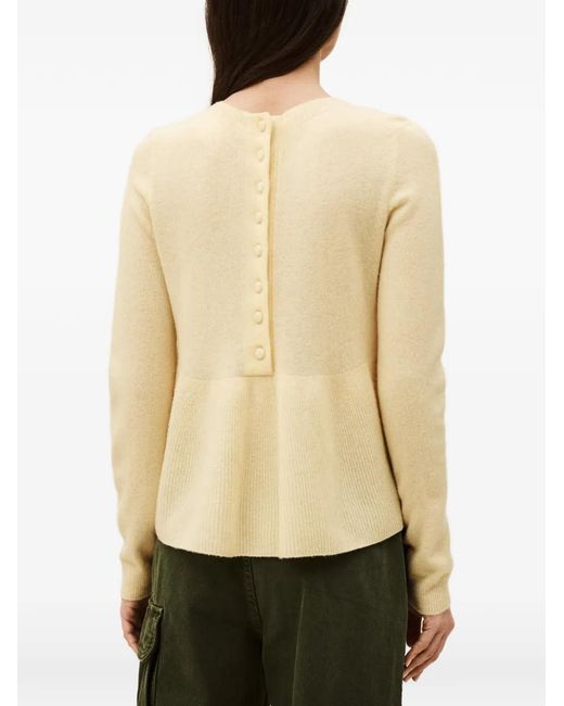Ba&sh Natural Salama Buttoned-Back Knitted Top