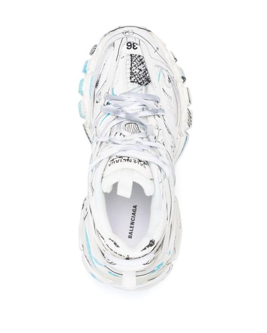 Balenciaga White Track Sketch Sneakers