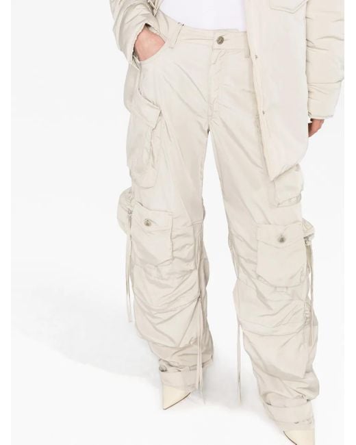 The Attico White High-Waisted Cargo Trousers