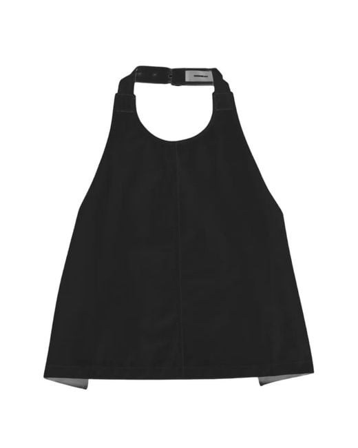 Wardrobe NYC Black Draped Halterneck Top