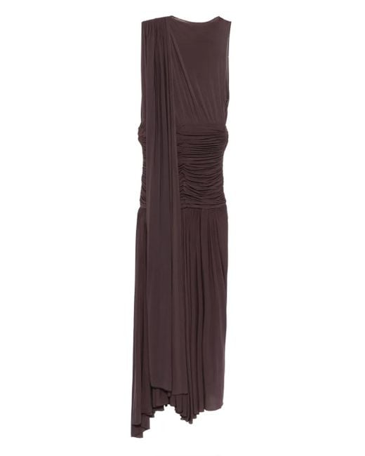 Magda Butrym Purple Drop-Waist Sheer Midi Dress