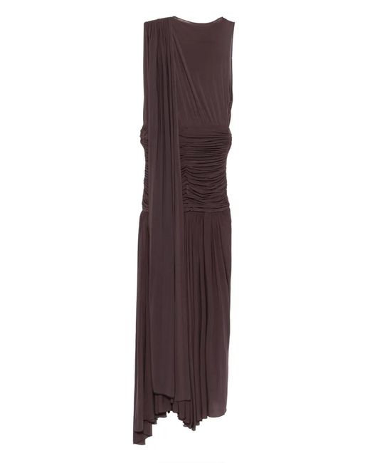 Magda Butrym Purple Drop-Waist Sheer Midi Dress