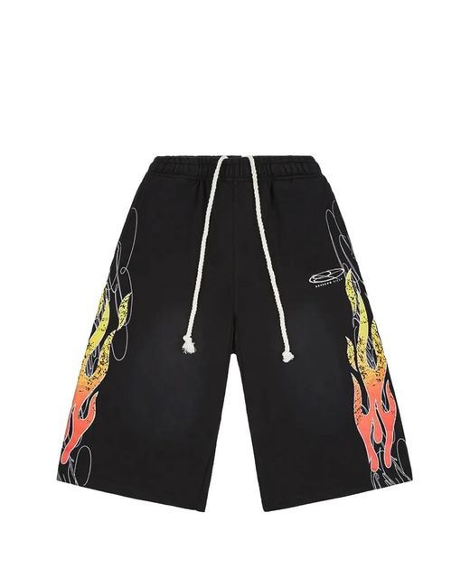 Boredom Kills White Flames Shorts for men