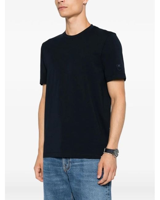 Corneliani Black Logo-Patch T-Shirt for men