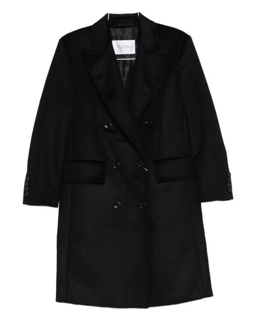 Abrigo con doble botonadura Max Mara de color Black