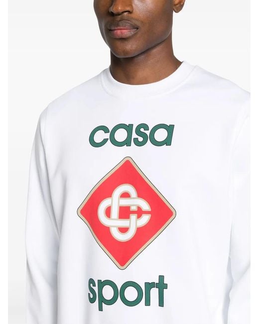 Casablanca White 'Logo Organic Cotton Sweatshirt