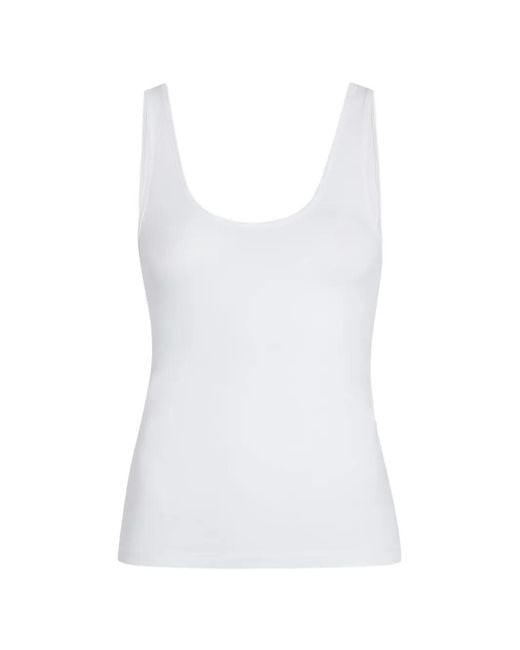 Another Tomorrow White Sleeveless Tank Top