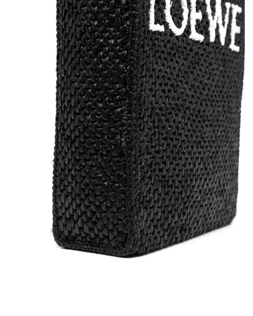 Loewe Black A5 Raffia Tote Bag