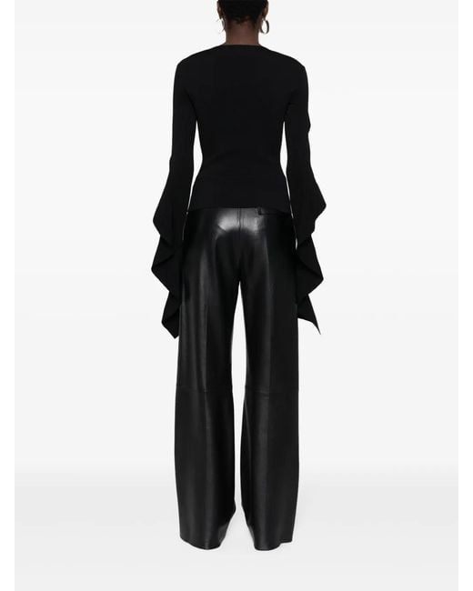 Mugler Black Extra-long Sleeves Top