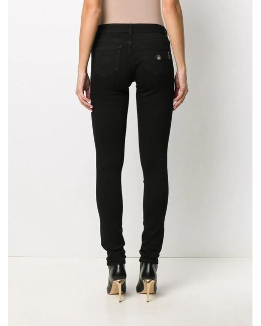 Philipp Plein Black Tm Mid-Rise Skinny Jeans