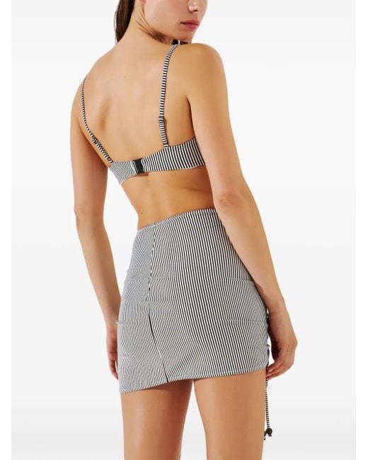 Karl Lagerfeld Gray Ikon Striped Pareo