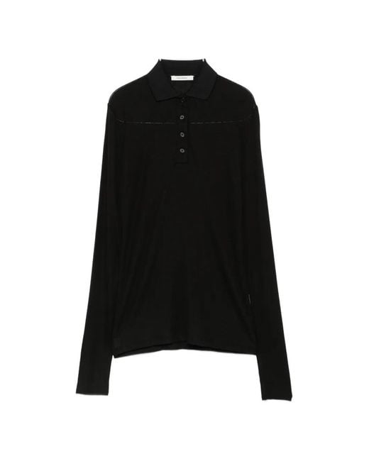 Entire studios Black Long-Sleeve Polo Shirt