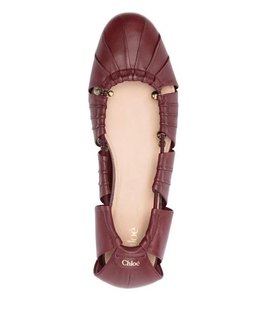 Chloé Red Luna Naked Ballet Flats