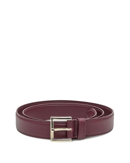 Orciani スクエアバックル レザーベルト Purple