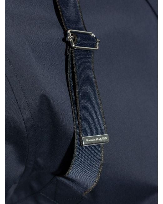 Alexander McQueen Blue Buckle-detail Poplin Shirt for men