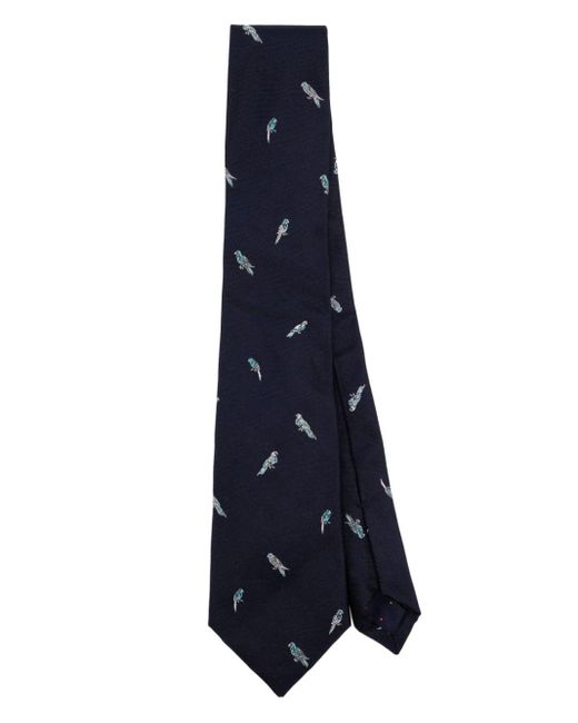 Paul Smith Blue Parrot-pattern Silk Tie for men