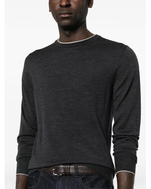 Canali Black T-Shirt À Col Rond for men
